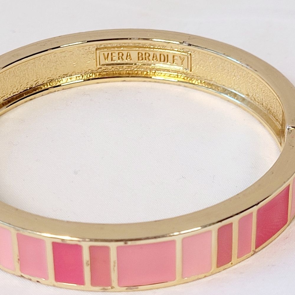 Vera Bradley Colorblock Enameled Pink and Gold Bracelet